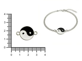 Dije Esmaltado Ying Yang Doble Agarre 4350 X 5 Unidades